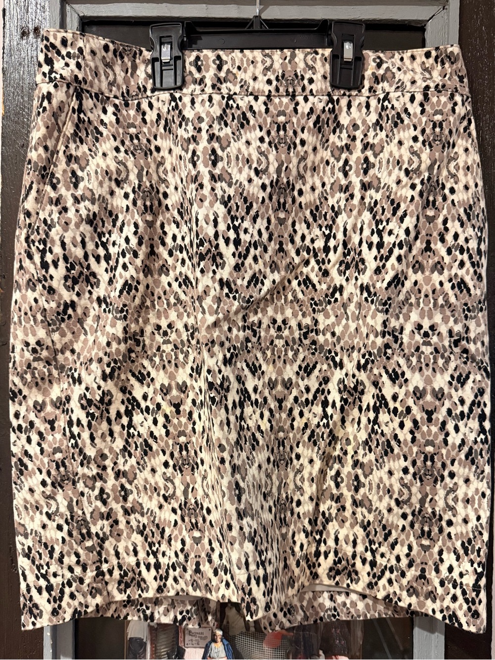 Merona Beige and Black Animal-Print Mini Skirt